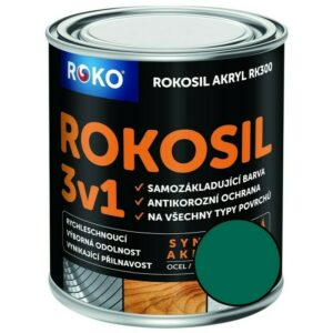 Barva samozákladující Rokosil akryl 3v1 RK 300 zelená tm. 0
