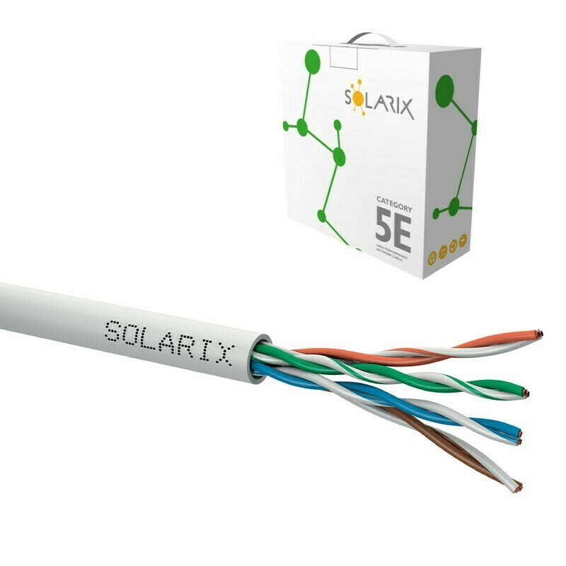 Kabel instalační Solarix CAT5e UTP nestíněný PVC 100 m/bal.
